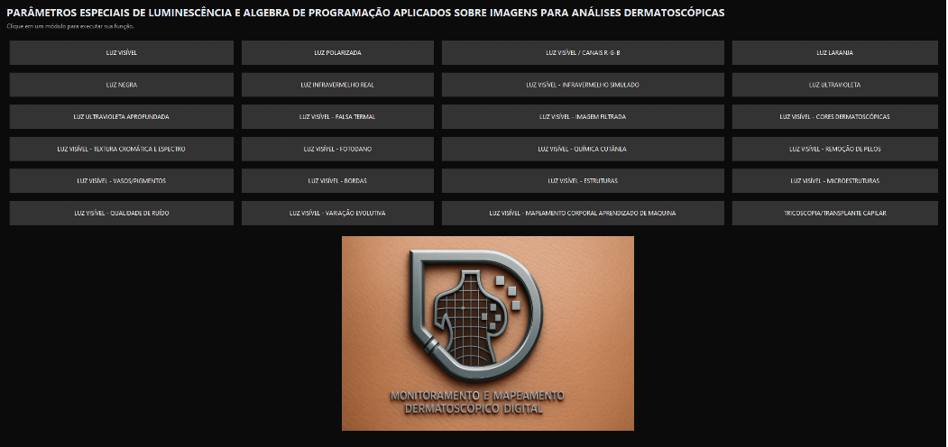 Painel de parâmetros especiais de luminescência